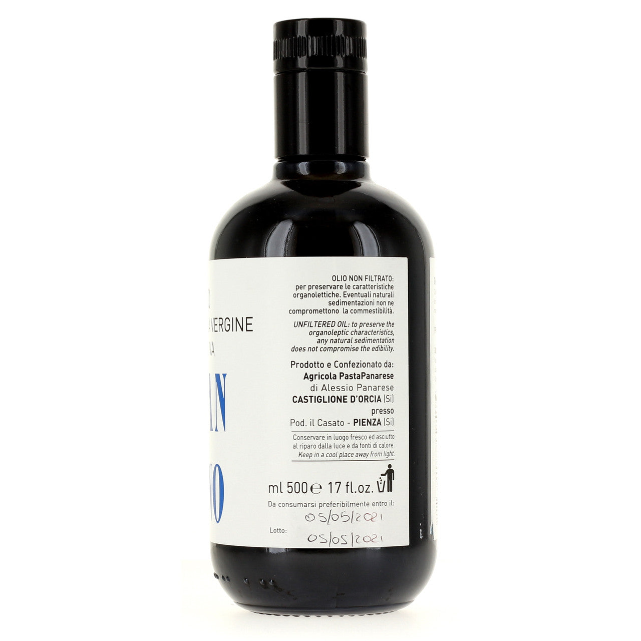 Tuscan Unfiltered Extra Virgin Olive Oil from the Val d'Orcia